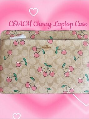 NWT Coach Pink Cherry Signature Laptop Case/Sleeve